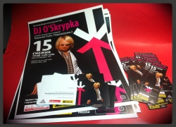Афиши DJ O'Skrypka в кафе LOFT. Бумага 170 гр/м, 4+0.